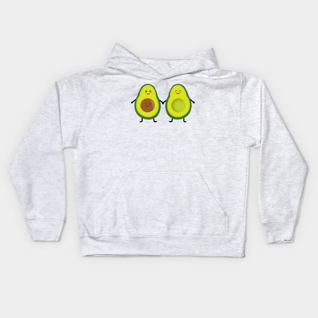 Cute avocado Kids Hoodie by Morishasha